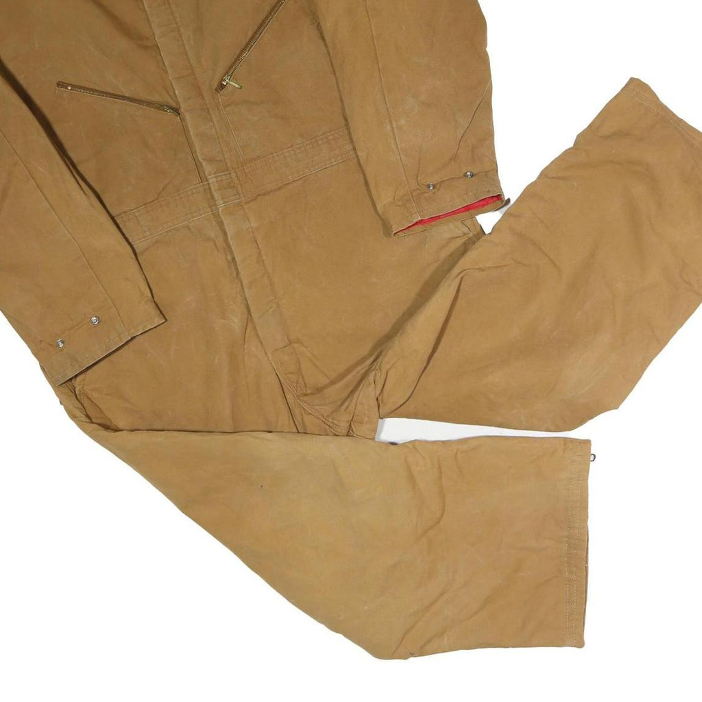 WALLS Mens Beige Cotton Blend Relaxed Dungarees Lined 3XL W48 L27 Workwear