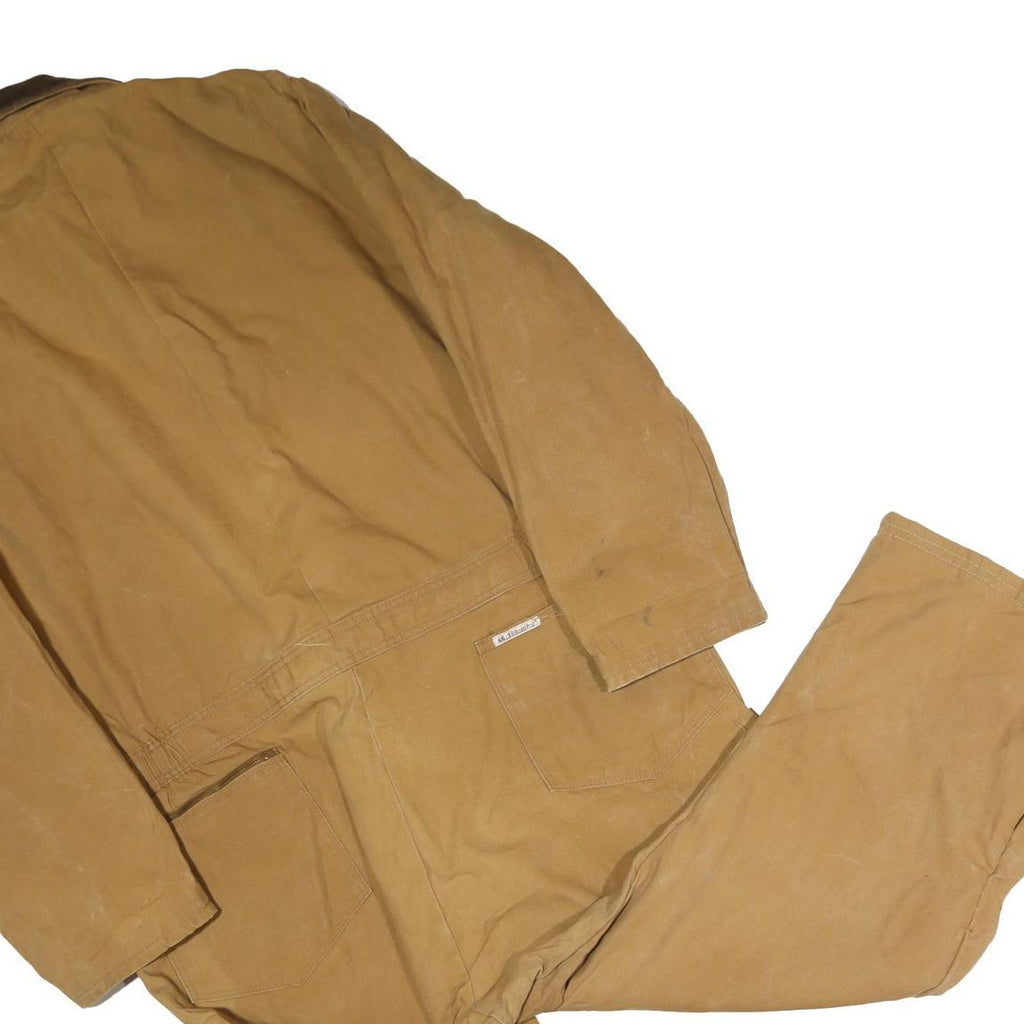 WALLS Mens Beige Cotton Blend Relaxed Dungarees Lined 3XL W48 L27 Workwear