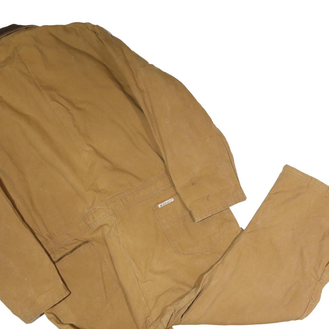 WALLS Mens Beige Cotton Blend Relaxed Dungarees Lined 3XL W48 L27 Workwear