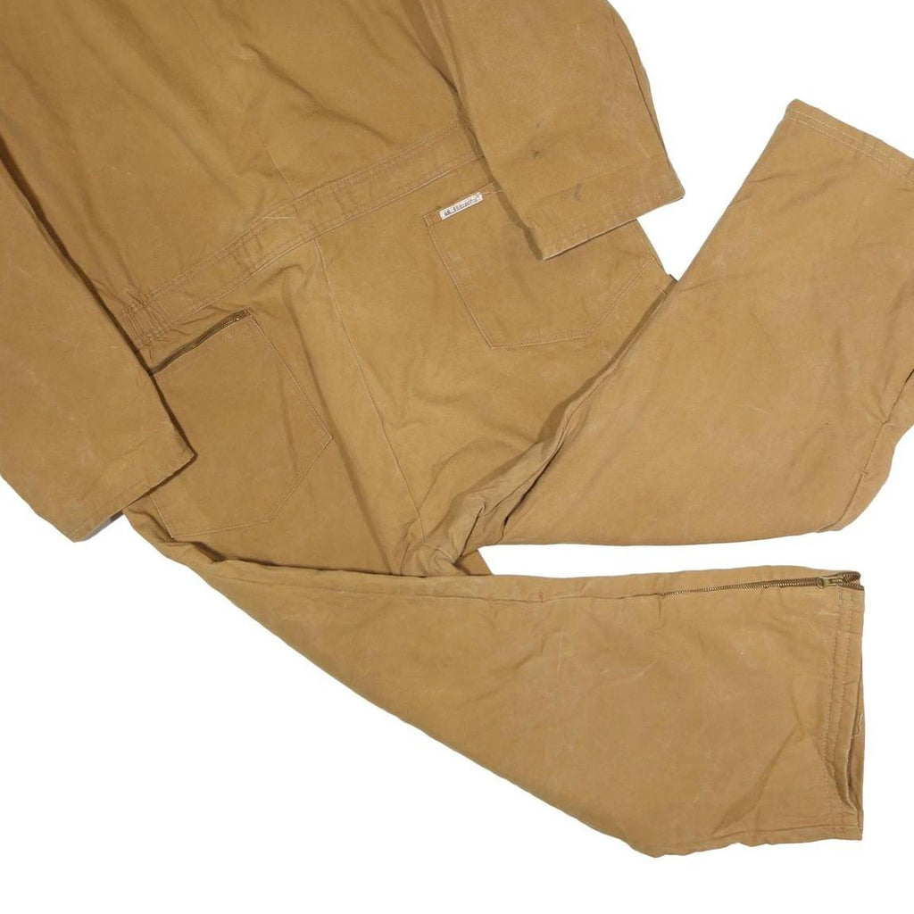 WALLS Mens Beige Cotton Blend Relaxed Dungarees Lined 3XL W48 L27 Workwear