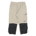 JACK WOLFSKIN Mens Polyester Beige & Black Regular Tapered Trousers W32 L25