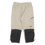 JACK WOLFSKIN Mens Polyester Beige & Black Regular Tapered Trousers W32 L25