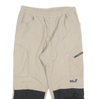 JACK WOLFSKIN Mens Polyester Beige & Black Regular Tapered Trousers W32 L25