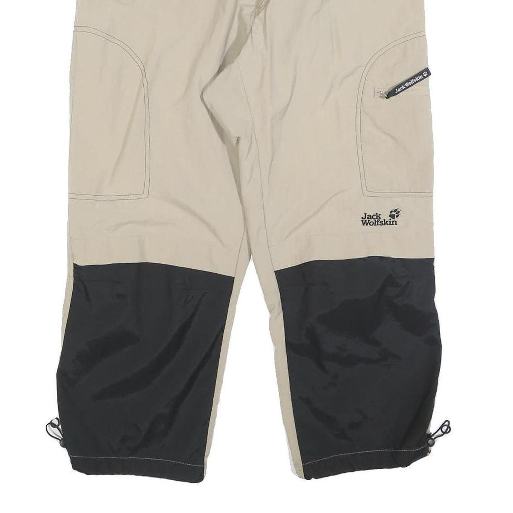 JACK WOLFSKIN Mens Polyester Beige & Black Regular Tapered Trousers W32 L25