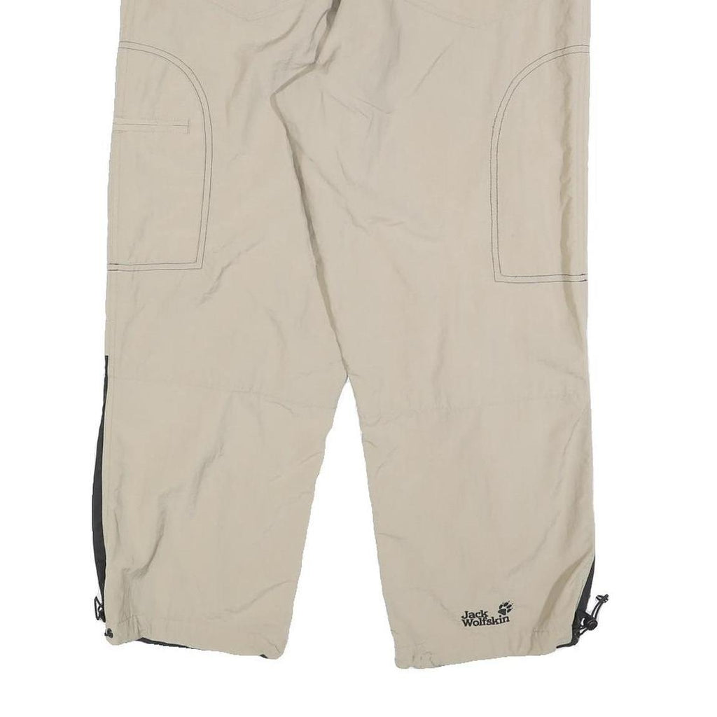 JACK WOLFSKIN Mens Polyester Beige & Black Regular Tapered Trousers W32 L25