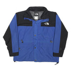 THE NORTH FACE Boys Blue & Black Outdoor Jacket XL Polyester Blend Zip Plain