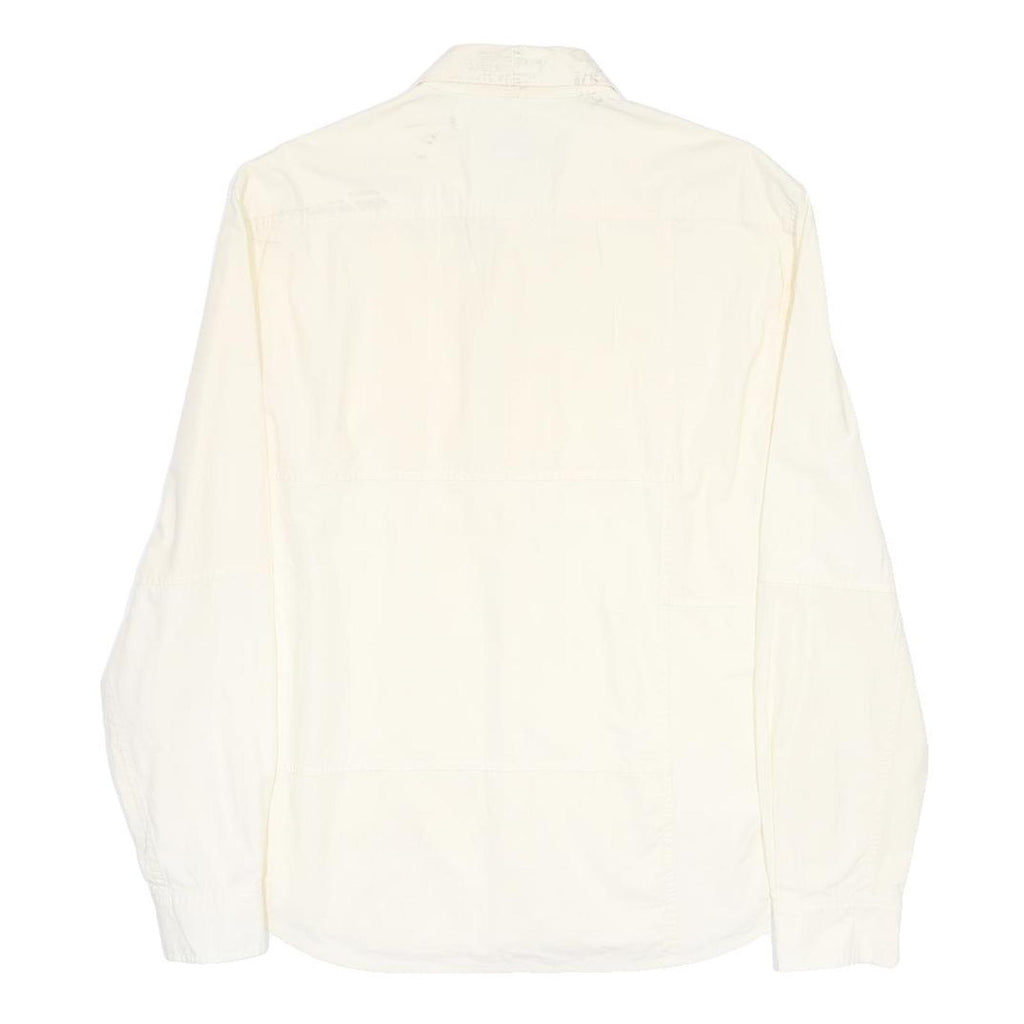 ARMANI EXCHANGE Mens Cream Shirt L Cotton Classic Button Front Long Sleeve