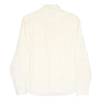 ARMANI EXCHANGE Mens Cream Shirt L Cotton Classic Button Front Long Sleeve