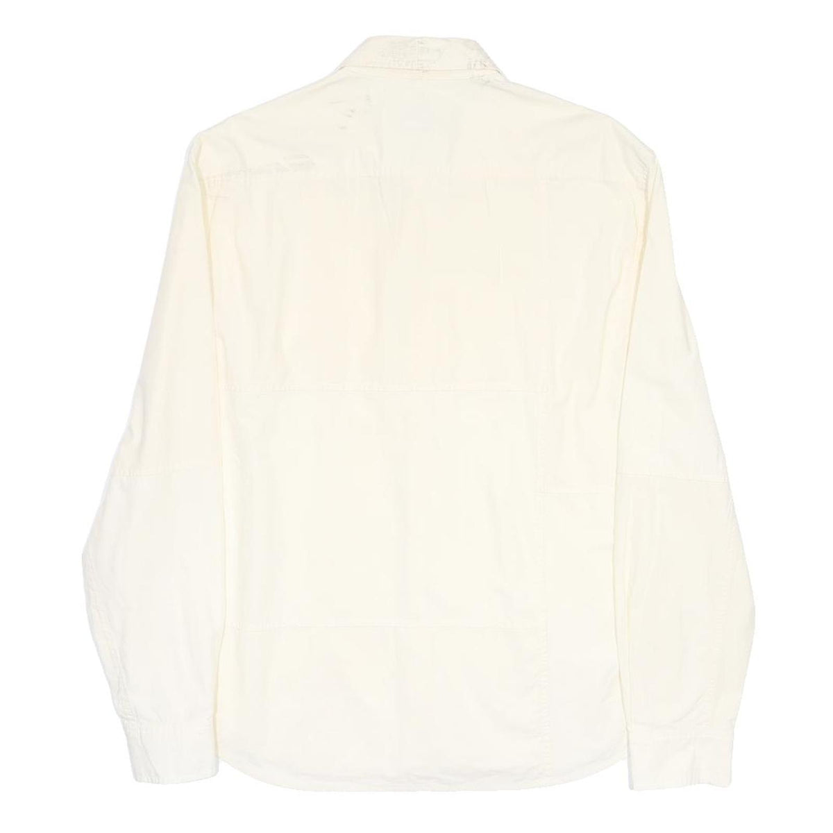 ARMANI EXCHANGE Mens Cream Shirt L Cotton Classic Button Front Long Sleeve