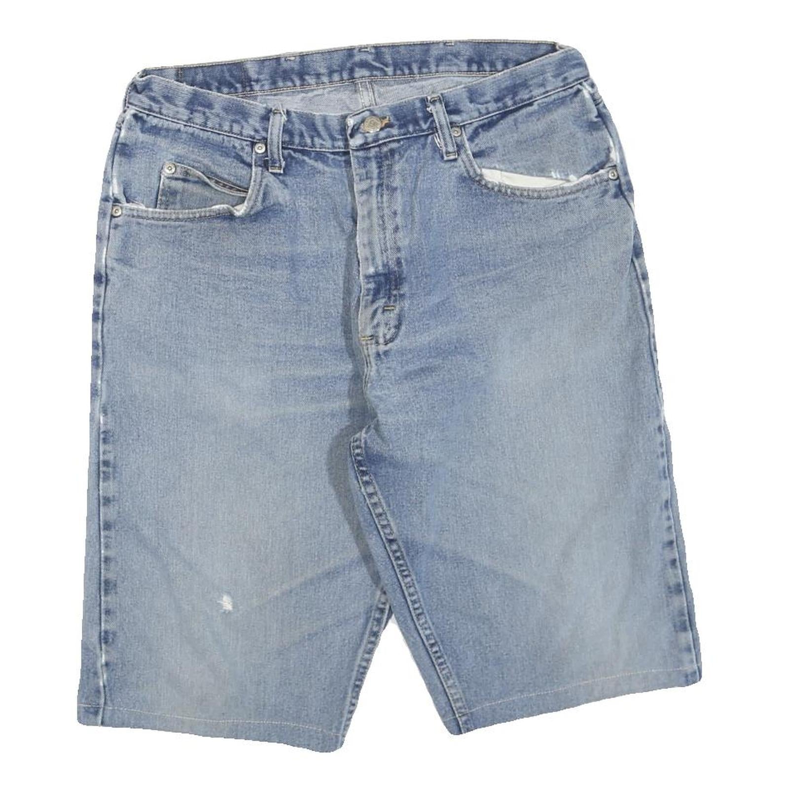 WRANGLER Mens Denim Blue Casual Shorts L W36 Cotton Blend Relaxed Fit