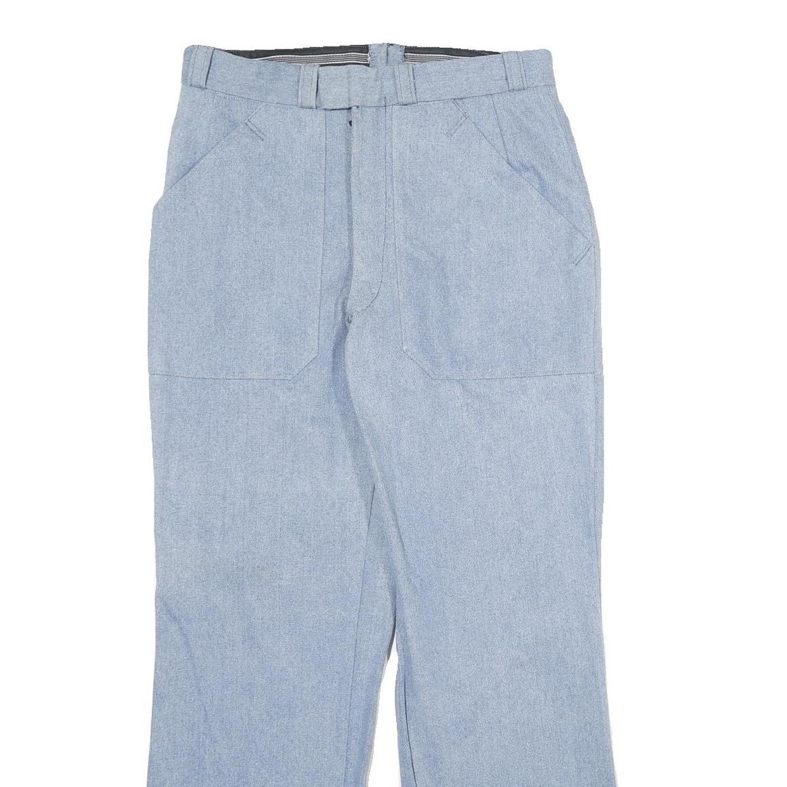 Mens Regular Fit Light Blue Denim Cotton Jeans W30 L32 Casual Straight Leg Zip