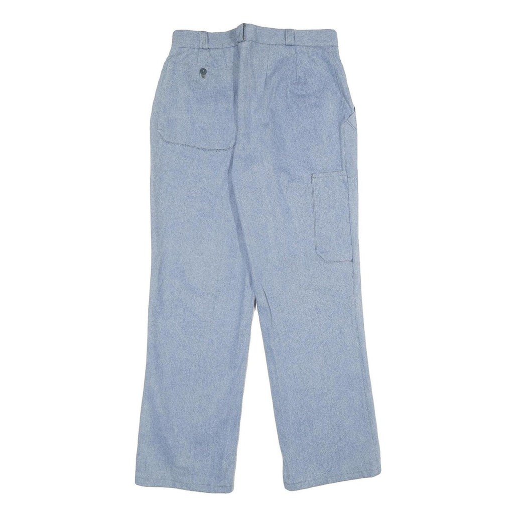 Mens Regular Fit Light Blue Denim Cotton Jeans W30 L32 Casual Straight Leg Zip