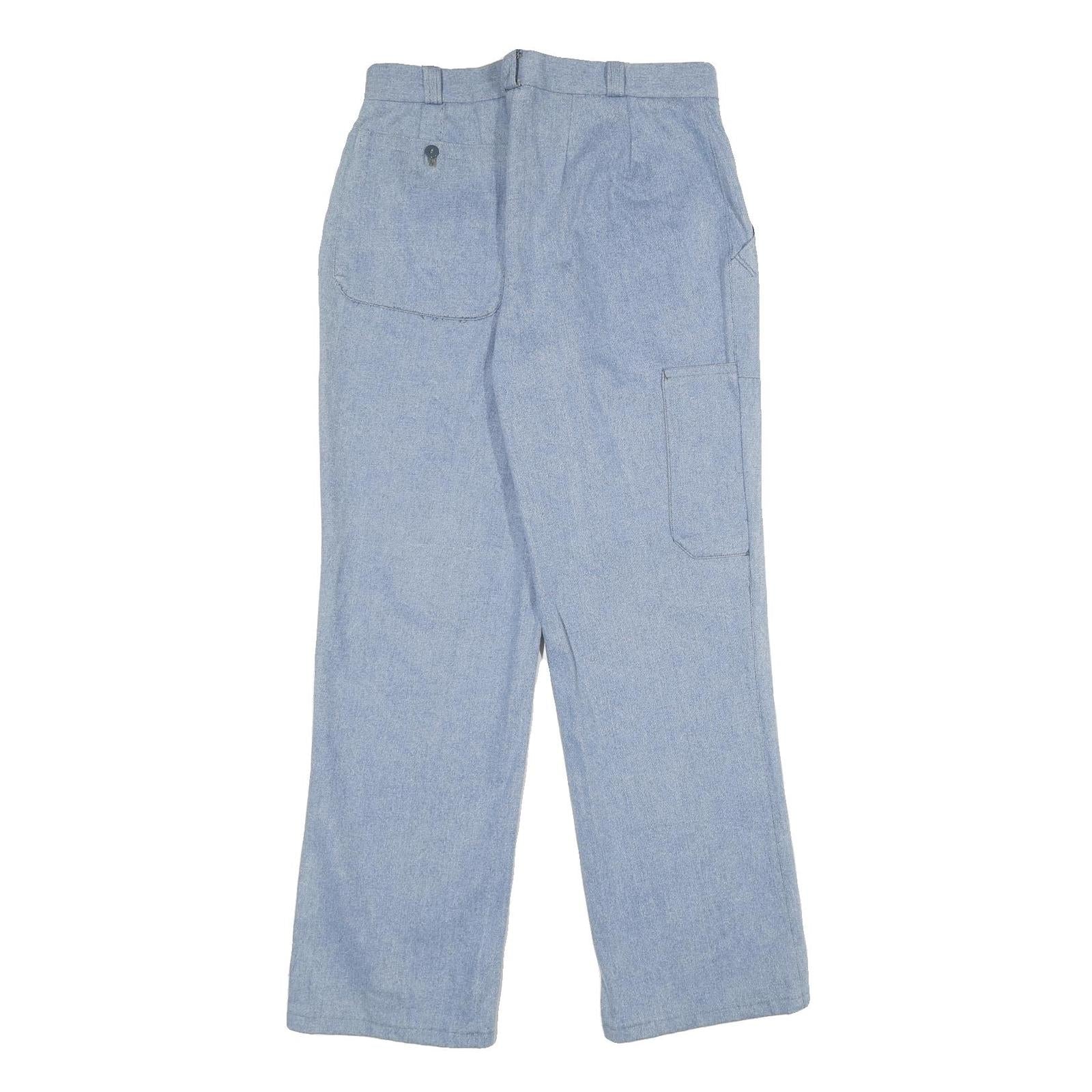 Mens Regular Fit Light Blue Denim Cotton Jeans W30 L32 Casual Straight Leg Zip