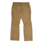 DICKIES Mens Cotton Blend Khaki Regular Fit Straight Leg Trousers W36 L28