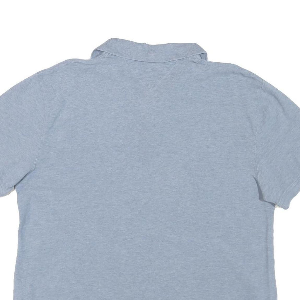 TOMMY HILFIGER Mens Blue Short Sleeve Plain Polo Shirt XL Classic Cotton Blend