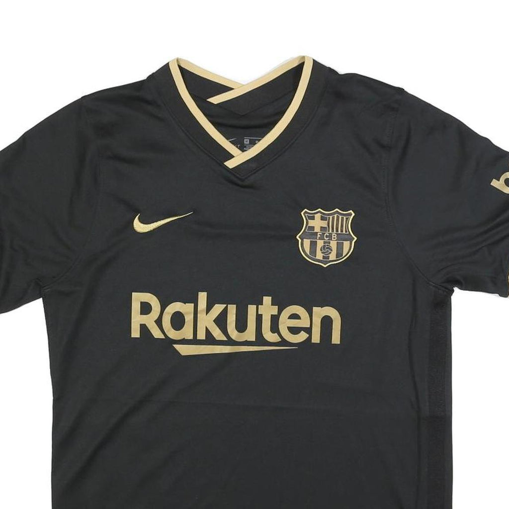 NIKE Mens Black Barcelona Football Shirt M Short Sleeve V-Neck Sportswear