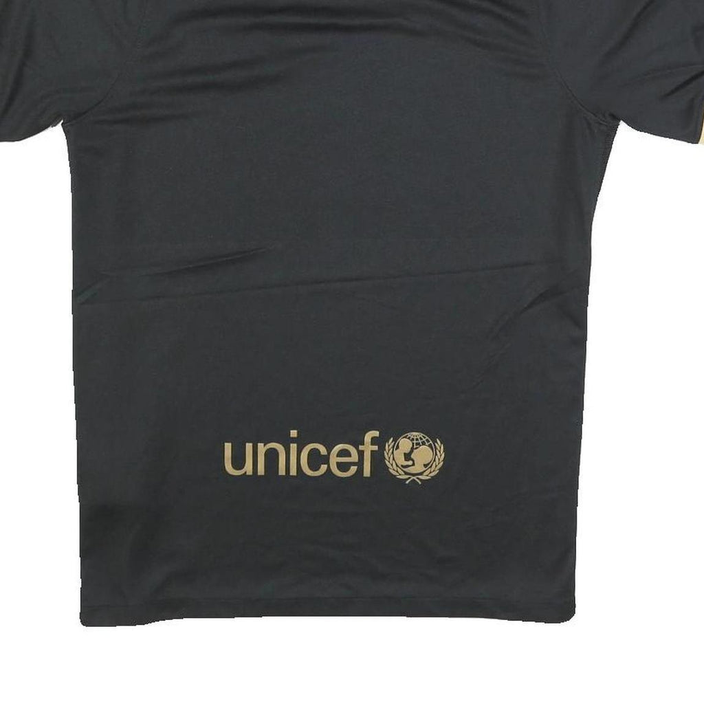 NIKE Mens Black Barcelona Football Shirt M Short Sleeve V-Neck Sportswear