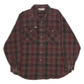 CARHARTT Mens Brown & Red Plaid Flannel Shirt L Work Casual Durable Long Sleeve