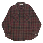 CARHARTT Mens Brown & Red Plaid Flannel Shirt L Work Casual Durable Long Sleeve