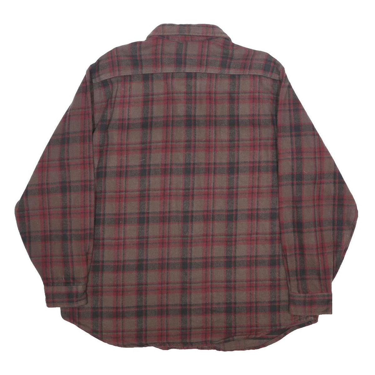 CARHARTT Mens Brown & Red Plaid Flannel Shirt L Work Casual Durable Long Sleeve