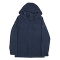 CARHARTT Mens Navy Blue Hooded Cotton Blend Jacket S Zip Casual Workwear