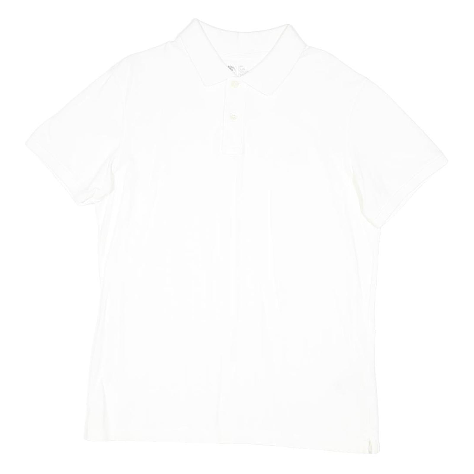 TIMBERLAND Mens White Short Sleeve Plain Polo Shirt L Cotton Blend Casual