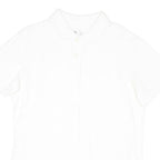 TIMBERLAND Mens White Short Sleeve Plain Polo Shirt L Cotton Blend Casual