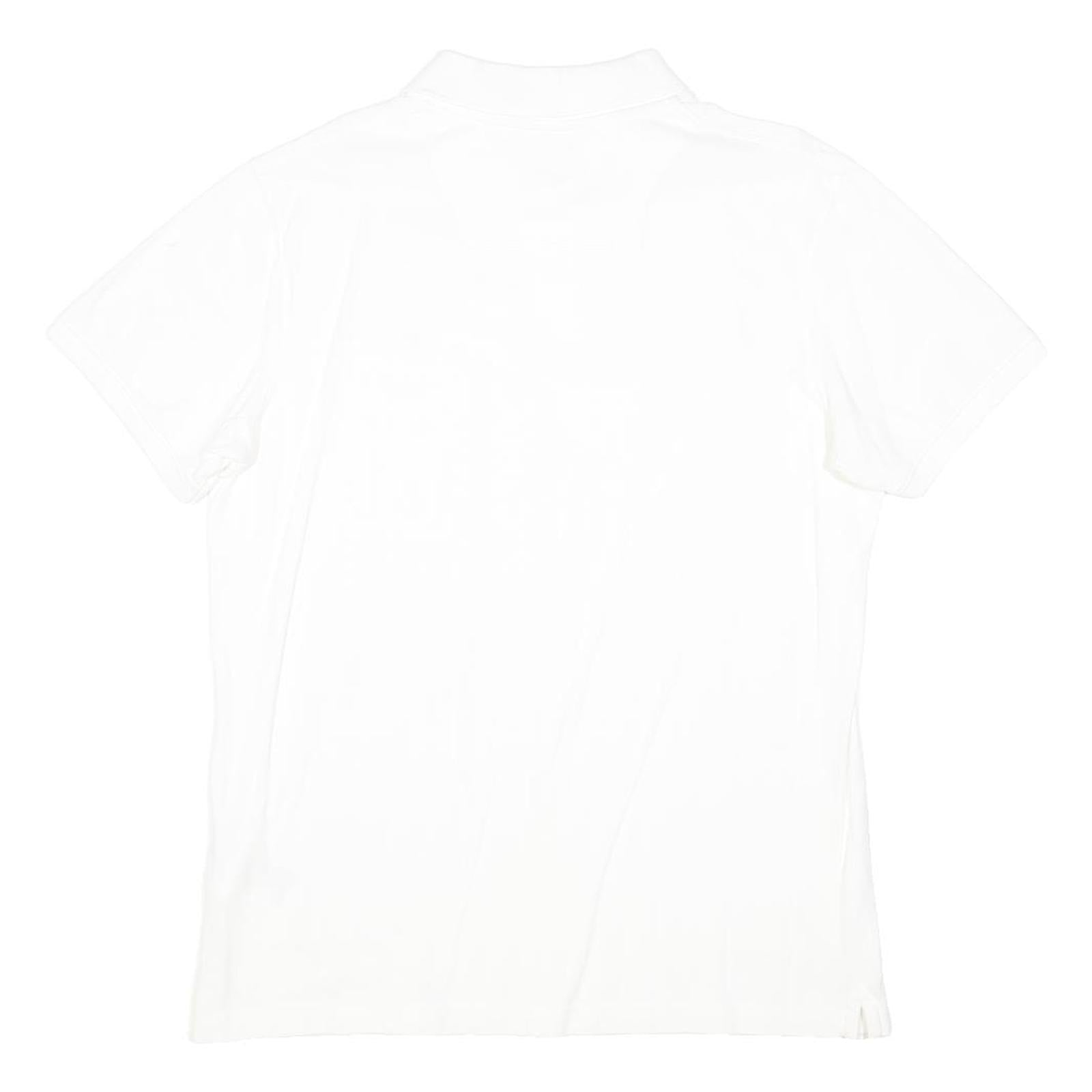 TIMBERLAND Mens White Short Sleeve Plain Polo Shirt L Cotton Blend Casual