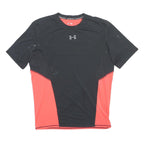 UNDER ARMOUR Mens Black & Red Graphic T-Shirt 2XL Short Sleeve Crew Neck