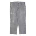 CARHARTT Mens Cotton Blend Grey Relaxed Straight Trousers W36 L27 Workwear Zip