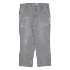 CARHARTT Mens Cotton Blend Grey Relaxed Straight Trousers W36 L27 Workwear Zip