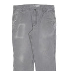 CARHARTT Mens Cotton Blend Grey Relaxed Straight Trousers W36 L27 Workwear Zip