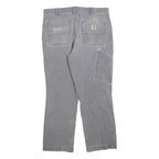 CARHARTT Mens Cotton Blend Grey Relaxed Straight Trousers W36 L27 Workwear Zip