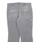 CARHARTT Mens Cotton Blend Grey Relaxed Straight Trousers W36 L27 Workwear Zip