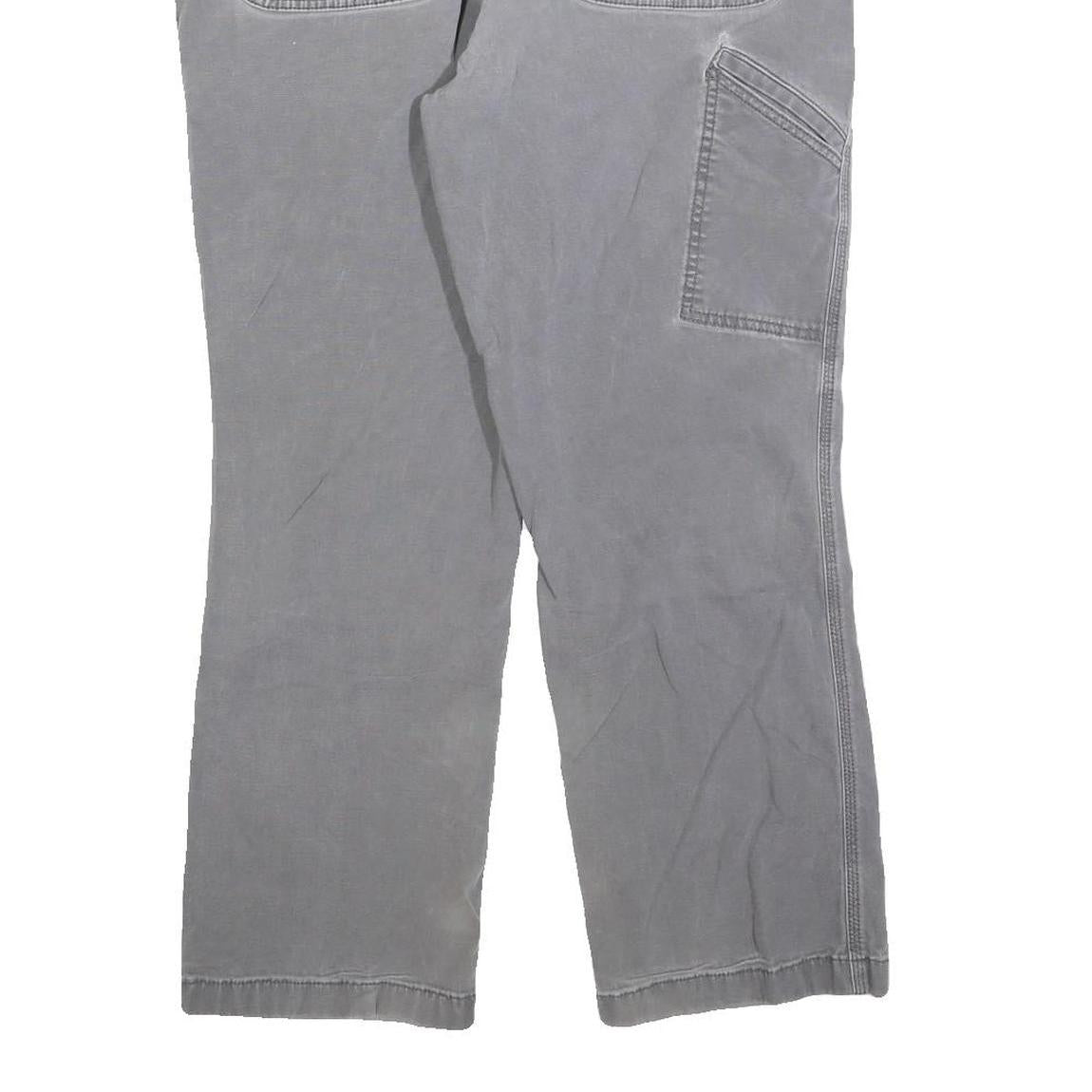 CARHARTT Mens Cotton Blend Grey Relaxed Straight Trousers W36 L27 Workwear Zip