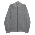 CALVIN KLEIN Mens Grey Zip Jacket M Cotton Plain Lightweight Casual Wear