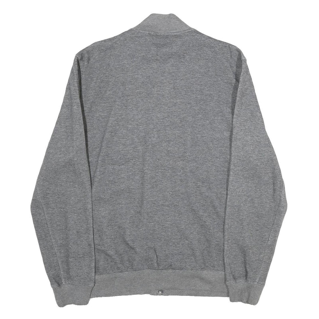 CALVIN KLEIN Mens Grey Zip Jacket M Cotton Plain Lightweight Casual Wear