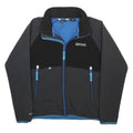 REGATTA Boys Black & Grey Outdoor Softshell Jacket 9-10Y Polyester Blend Zip