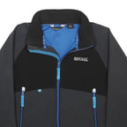 REGATTA Boys Black & Grey Outdoor Softshell Jacket 9-10Y Polyester Blend Zip