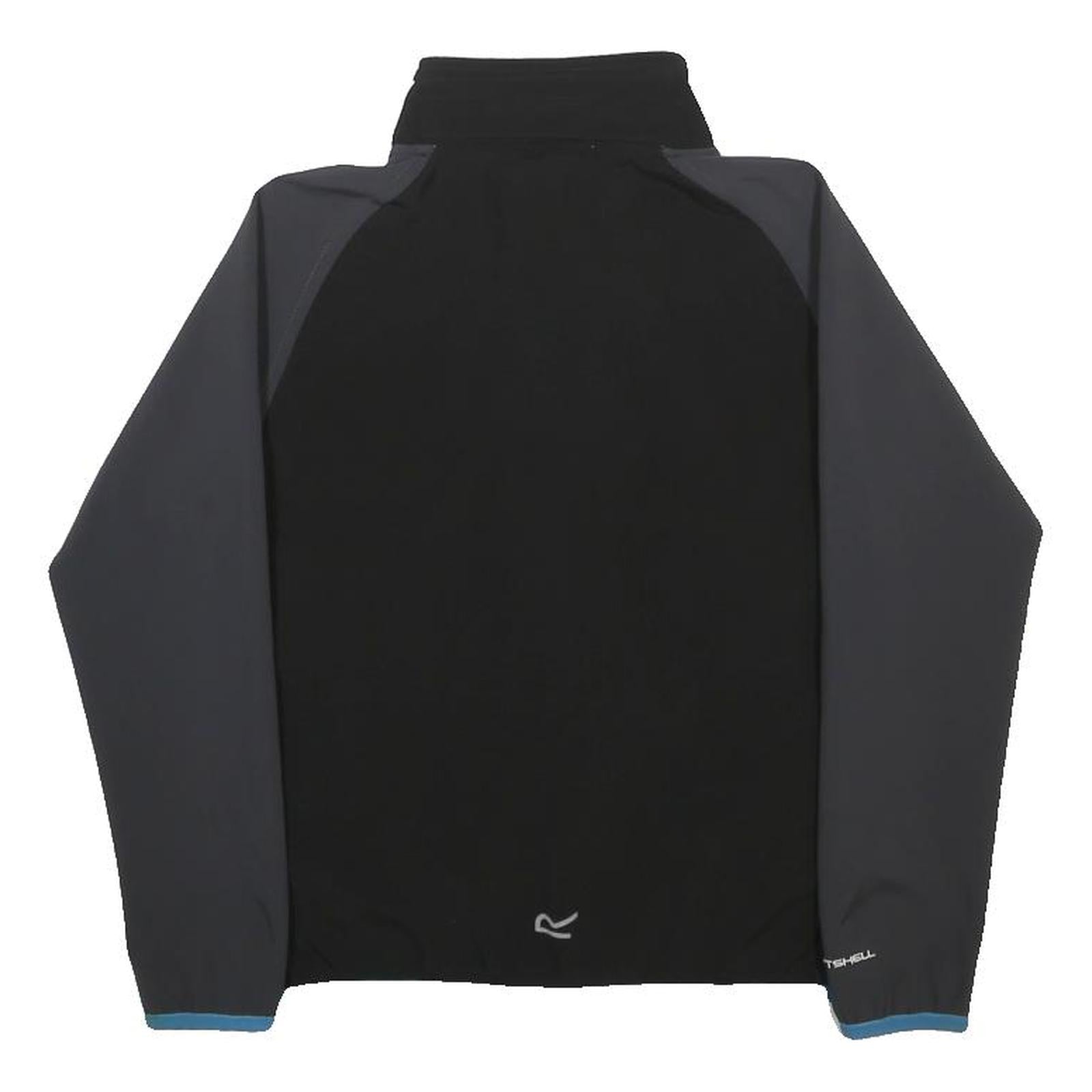 REGATTA Boys Black & Grey Outdoor Softshell Jacket 9-10Y Polyester Blend Zip