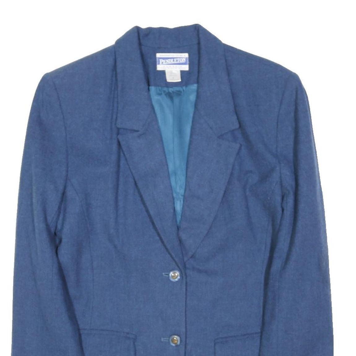 PENDLETON Womens Blue Wool Tailored Jacket UK 10 Button Plain Classic Style