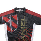 TITAN SPORTS Mens Black & Red Graphic Cycling Jersey M Short Sleeve Zip Neck