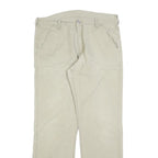 CARHARTT Mens Relaxed Beige Cotton Blend Zip Trousers W37 L34 Workwear Utility