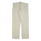 CARHARTT Mens Relaxed Beige Cotton Blend Zip Trousers W37 L34 Workwear Utility