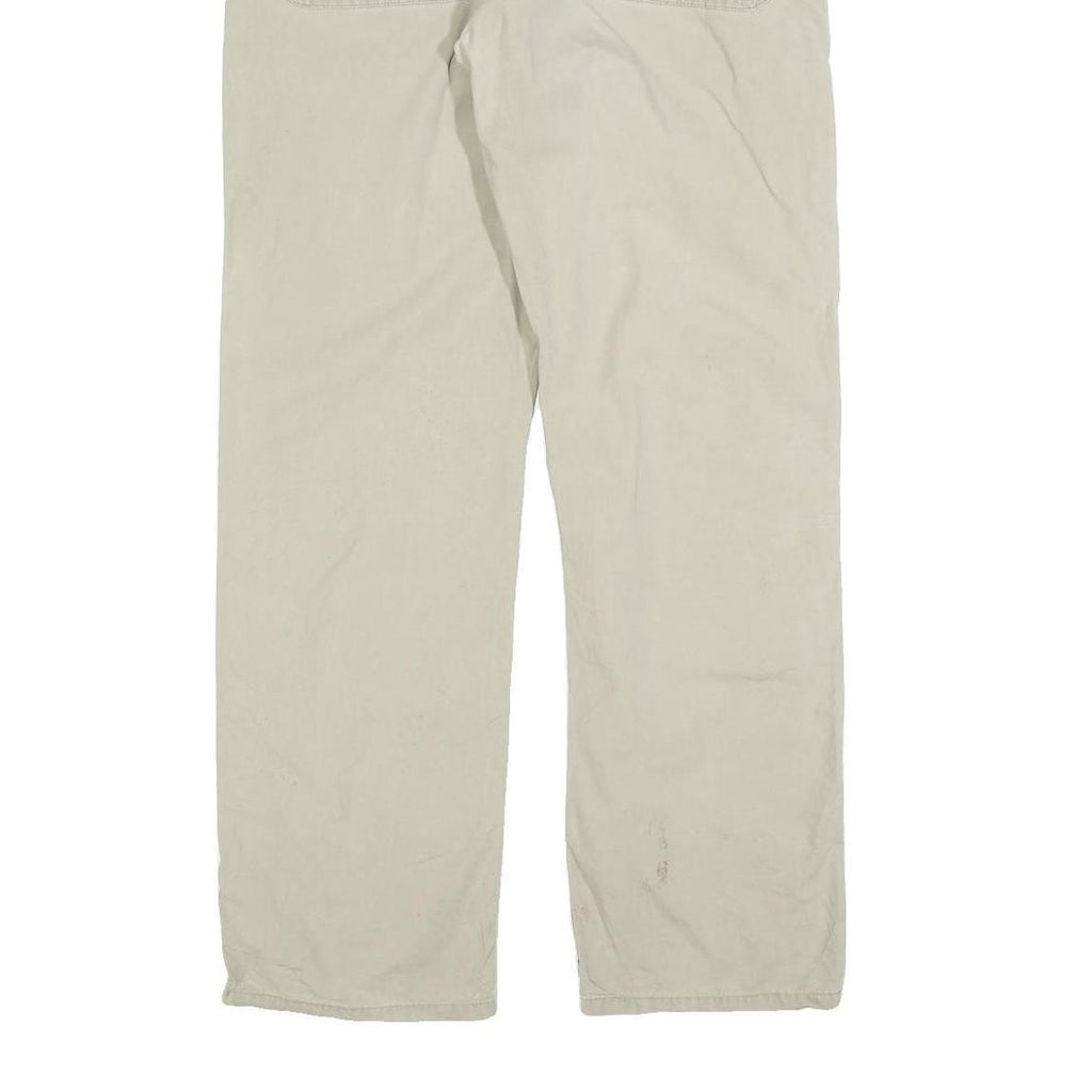 CARHARTT Mens Relaxed Beige Cotton Blend Zip Trousers W37 L34 Workwear Utility