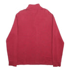 POLO RALPH LAUREN Mens Red Plain Cotton Jumper Half Zip Regular M