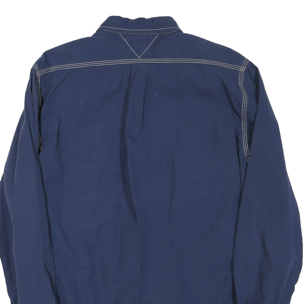 TOMMY HILFIGER Mens Blue Trim Fit Shirt M Cotton Blend Classic Button Shirt