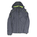 SUPERDRY Mens Grey & Lime Hooded Zip Jacket S Polyester Blend Casual