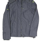 SUPERDRY Mens Grey & Lime Hooded Zip Jacket S Polyester Blend Casual