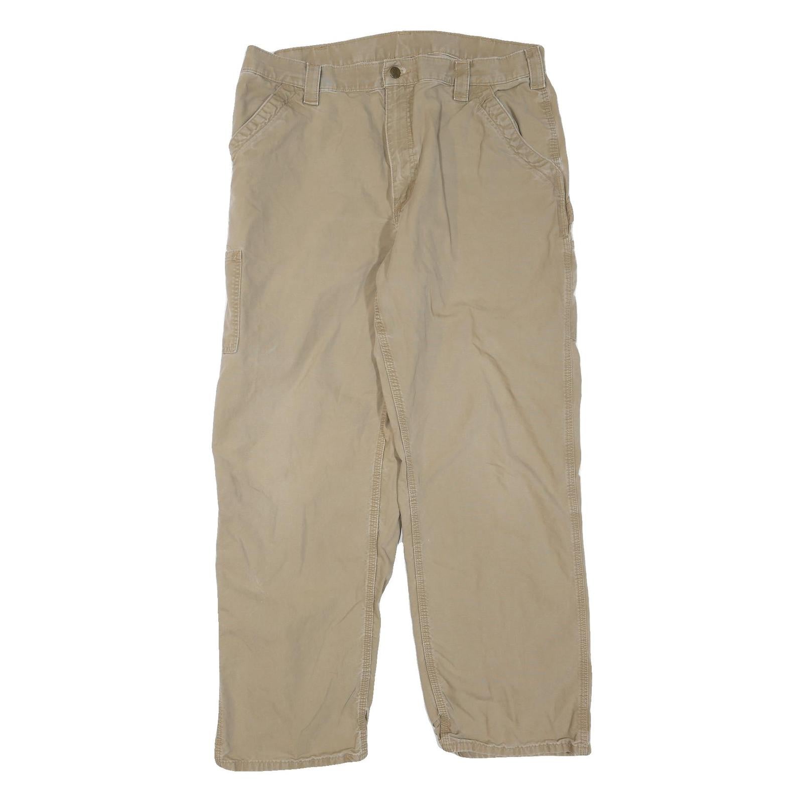 CARHARTT Mens Jeans Beige Regular Relaxed Cotton Blend W40 L34 Workwear Utility